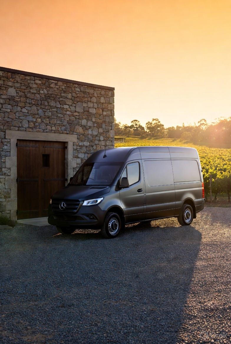 Sprinter parked at a Yarra Valley cellar door